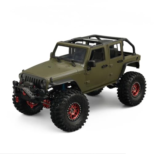 1/10 RC Jeep Wrangler Convertible Hard Shell Kit, for 1/10 RC Crawler TRX4 Axial SCX10 90046 90027 313 Wheelbase Shell Modification Accessories (Military Green) - color: Military Green