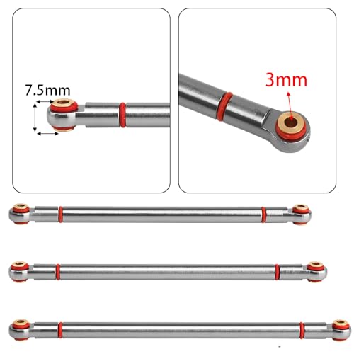 8pcs Aluminum Alloy Link Rod 313mm Wheelbase Chassis Linkage for 1/10 Axial SCX10 RC Car Crawler Upgrade Parts