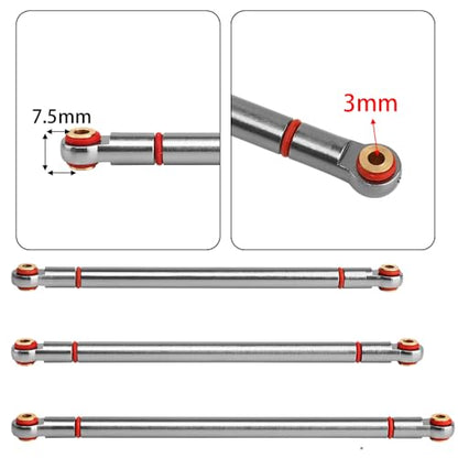 8pcs Aluminum Alloy Link Rod 313mm Wheelbase Chassis Linkage for 1/10 Axial SCX10 RC Car Crawler Upgrade Parts