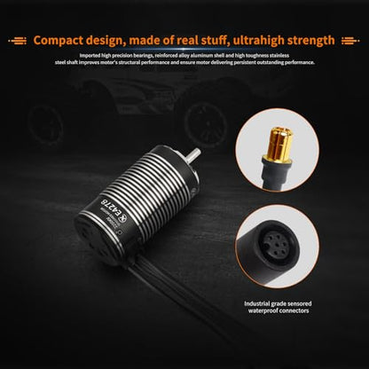 XC E4278 Sensored Brushless Motor for RC Car,2250KV,3-6S Lipo,IP67 Water Proof,Applicable to:1/8 Truck Monster