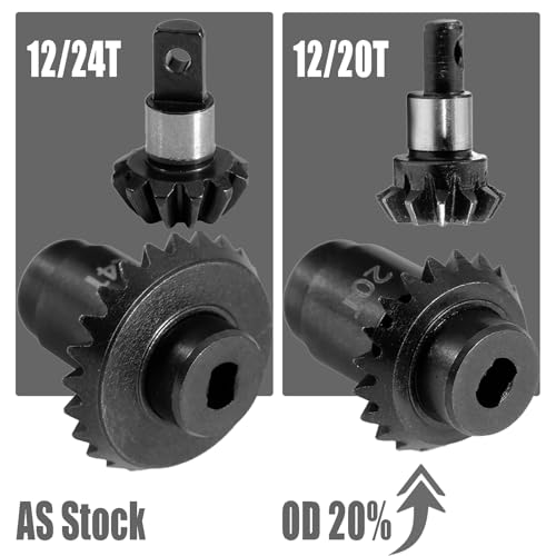 12/24T Front Rear Axles Gear Set for 1/24 Crawler FMS FCX24 FCX18 RC Upgrade Hardened Alloy Steel Stock Gear Speed