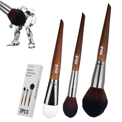 stedi 3PCS Model Cleaning Brush Kit, 2 Soft & 1 Stiff Figure Duster Brush | Model Hobby Making Tools, Model Dusting Brush for Statues, Gundam, Scale Military Hobby Crafts