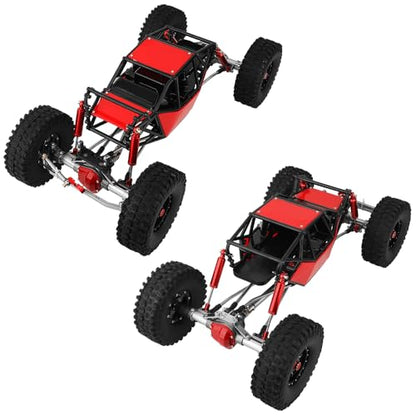 Metal DIY 330mm Wheelbase Rock Buggy Frame Chassis Crawler with SCX10 Straight Axles Nylon Tube Roll Cage for 1/10 RC Crawler Axial SCX10 Upgrades (red) - color: Red