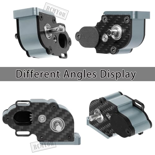 Aluminum Transmission Gearboxes Upgrades Part for SCX10 SCX10 II 90046 90047,RC Crawler Car Alloy Transmission Gearbox Hop Ups,Titanium - color: Titanium - Scx10