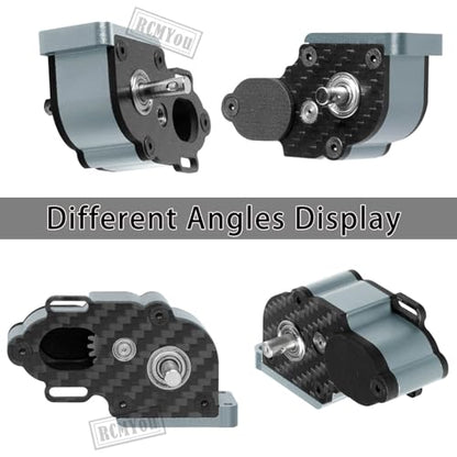 Aluminum Transmission Gearboxes Upgrades Part for SCX10 SCX10 II 90046 90047,RC Crawler Car Alloy Transmission Gearbox Hop Ups,Titanium - color: Titanium - Scx10