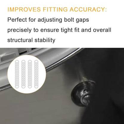 M8x14mm Precision Shim Washers for Robotics, 48 Pcs 304 Stainless Steel | 0.1, 0.2, 0.3 and 0.5mm, 12 pcs each, thin spacers for M8 bolts, electronics, mechanical projects and component alignment - size: M8X14