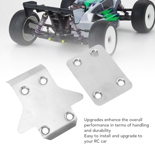 2Pcs RC Chassis Armor Protector, Stainless Steel RC Skid Plate Guard, Professional Upgrade Part for KYOSHO MP10 MP9E RC Car, Durable Rustproof Accessory with Fine Workmanship
