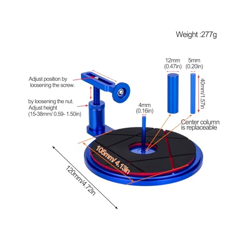 RC Aluminum Tire Adhesive Fixture (Blue) | Suitable for 1/10/8 Ratio off-road Drift Vehicles and Below 40mm RC Tires，Adjustable - color: Blue
