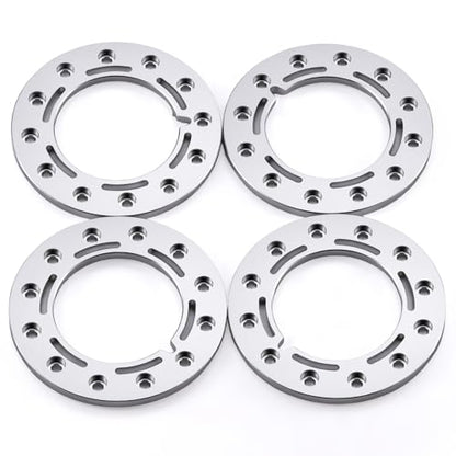 Aluminum 1.55inch Beadlock Ring 1Set/4PCS for AXIAL UTB18 D90 TF2 CC01 AX90069 MST JIMNY 1/10 RC Crawler Truck Car Wheels (Silver) - color: Silver