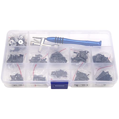 357Pcs Universal M2 M2.5 M3 RC Screws Kit Screw Fasteners Gasket Repair Tool Set Compatible with MN D90 D91 MN99S WPL C14 C24 B24 B36 1/12 1/16 RC Car