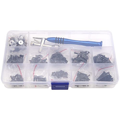357Pcs Universal M2 M2.5 M3 RC Screws Kit Screw Fasteners Gasket Repair Tool Set Compatible with MN D90 D91 MN99S WPL C14 C24 B24 B36 1/12 1/16 RC Car