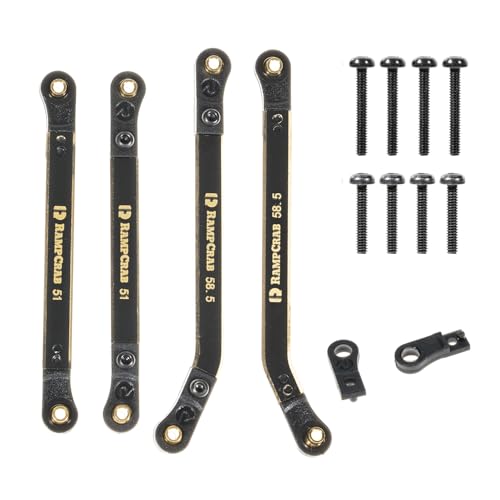 High Clearance 4 Links Set for SCX24 Bronco, C10, Wrangler JLU, 4Runner, Brass Links Set, ONLY Rear, 4Pcs, Black - size: C10 Rear