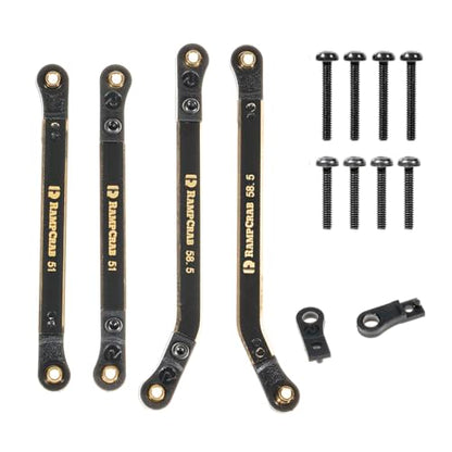 High Clearance 4 Links Set for SCX24 Bronco, C10, Wrangler JLU, 4Runner, Brass Links Set, ONLY Rear, 4Pcs, Black - size: C10 Rear