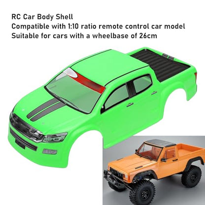 DAN&DRE RC Truck Body Shell Universal PVC 1/10 Remote Control Car Shell for 26cm Wheelbase RC Truck (Green) - color: Green