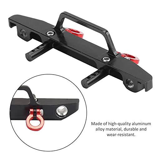 1/24 RC Car Front Bumper, Aluminum Alloy Metal Bumper Upgrade Parts Accessories with 2 Screw for SCX24 90081 RC Crawler Car (Black) - color: Black