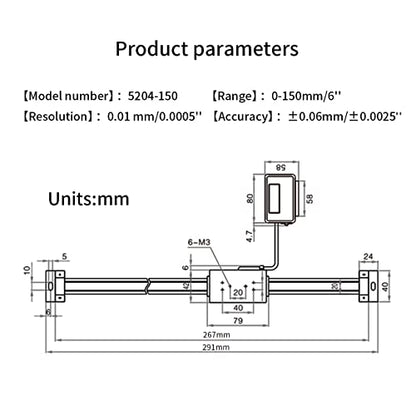 Digital LCD Linear 0-150mm/0-6inch Accurate Digital Readout Lathe Scale for Milling Machines