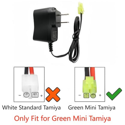 8.4V RC Battery Charger for 8.4V NiMH/NiCd Battery Packs, 250mA with Mini Tamiya Connector for Airsoft Guns RC Cars