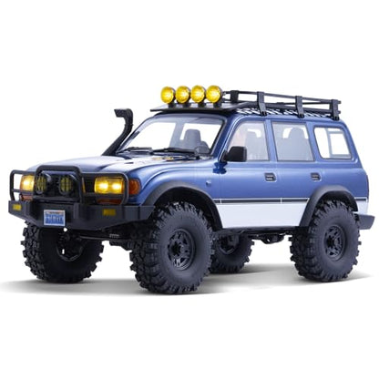 FMS 1/10 LC80 Brushless RC Crawler Pro V2, FCX10 Toyota RC Rock Crawler with Lighting and Two-Speed, Hobby Grade Offroad RC Car for Adults, RS (Blue) - color: Blue