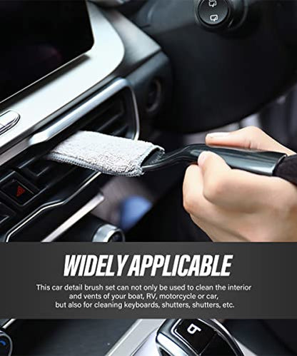 Universal 2 in 1 Duster for Car Clean,Car Bursh Tool,Double Head Brush,Auto Interior Detailing Brush,Soft Car Interior Detailing Brush Dust Brush (Black) - color: Black