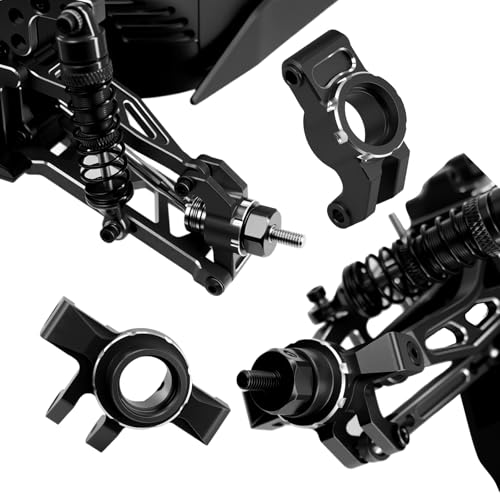 Aluminum Alloy Front Steering Block Knuckles,Rear C-Hubs Upgrade Parts for Arrma 1/14 Typhon Grom 1/18 Granite Grom (Black) - color: Black