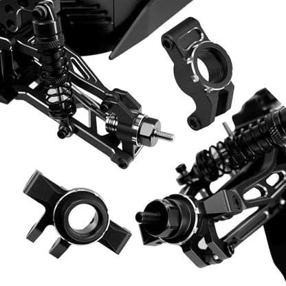 Aluminum Alloy Front Steering Block Knuckles,Rear C-Hubs Upgrade Parts for Arrma 1/14 Typhon Grom 1/18 Granite Grom (Black) - color: Black