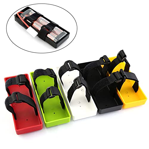 RC Model Car Plastic Battery Box Tray Bracket with Antiskid Tie Straps for 1/8 1/10 RC Crawler Car SCX10 D90 TRX4 Accessories (Black)