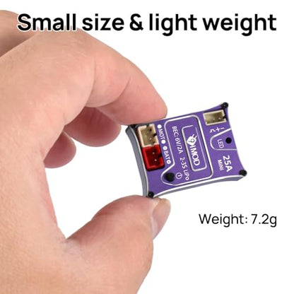 25A Waterproof Brushed ESC for 1/24 1/18 RC Crawler SCX24 AX24 TRX4M | RC Crawler Upgrade Part 2-3S LiPo Mini RC ESC Electronic Speed Controller(Purple) - color: Purple