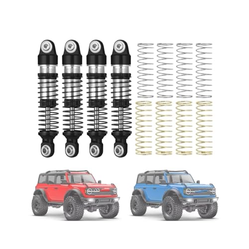 RC Car Shock Absorbers Compatible with Traxxas for TRX4M 1/18 RC Crawler Car Upgrade Parts Replacement Accessories 4Pcs Metal Oil Shock Absorber Damper