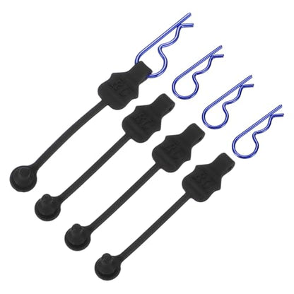 MECCANIXITY 4 Pcs RC Body Clip Retainers, 1.2mm Rod RC Clips Shell Fixed Buckle Lock Springy R Pins Shell Replacement Parts for All 1/8 1/10 Scale Model Car Crawler Truck(Blue) - color: Blue Tab Blue Clip
