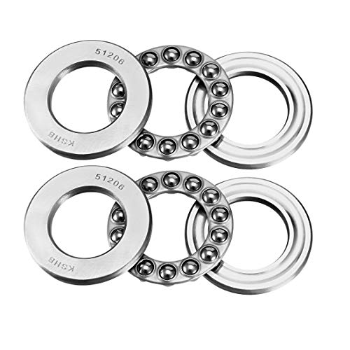 uxcell 51206 Thrust Ball Bearings 30mm x 52mm x 16mm Chrome Steel ABEC3 Single Row Roller 2pcs - size: 30mmx52mmx16mm