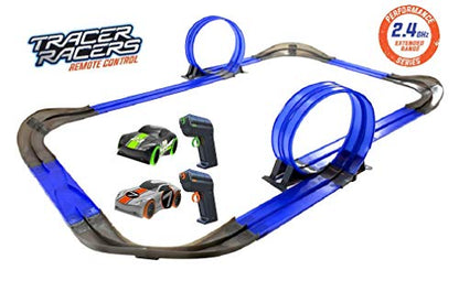 2.4 GHz Radio Control Remote Slot-Less, Cordless Racing Super Loop Speedway Track Set with Two Cars