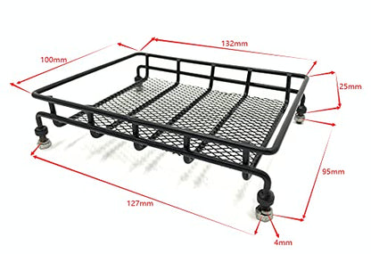 KTRC026 R/C Metal roof Luggage Rack for 1/8 1/10 RC Crawler Car for FMS FTX RC LC76 Land Cruiser FJ40 Y60 KM5 KM4 TRX4 D90 Gen9 H8P 4x4 Trucks YIKONG YK4104 YK4107 MJX H8H H12P f150 Bronco