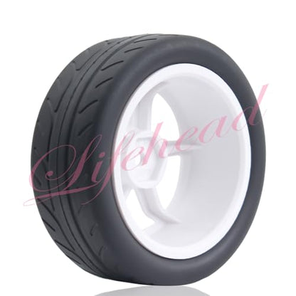 Lifehead 68mm RC On-Road Rally Car Tires and Wheels for 1/10 RC On-Road Touring Drift Car HSP Tamiya XV01 TT01 TT02B HPI Kyosho FAZER MK2 /12mm Hex - color: White