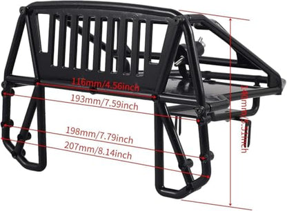 Hard Plastic RC Crawler Body Cab & Back-Half Cage Body Car Shell Upgrades Part for 1/10 RC Crawler Car for Axial SCX10 II 90046 TRX4 Redcat GEN8 (Grey) - color: Grey