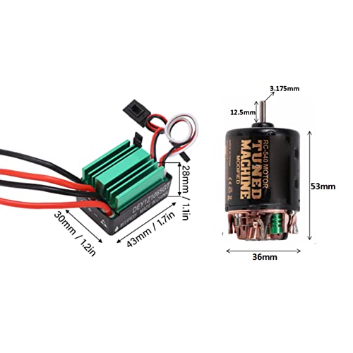 Brushed Motor ESC Combo, 540 Brushed Motor with 65A ESC for Axial for Scx10 90046 RC Car