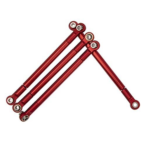 8PCS Metal Pull Rod Link Rod Linkage Compatible with MN Model MN86S MN86 MN86KS MN86K G500 1/12 RC Car (Red) - color: Red