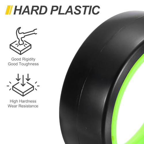 MECCANIXITY 2Pcs 1/10 RC On-Road Car Tyres, RC Drift Tires Hard Plastic Tyre Replacement for Remote Controlled Drifting Vehicles, Black Green - color: Black Green