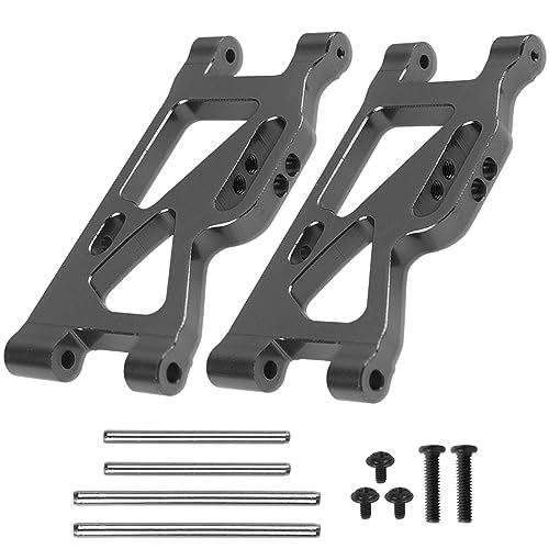 ShareGoo Aluminum Front Rear Swing Arm & Steering Knuckle Kit & Shock Absorbers Compatible with WLtoys 144010 144001 144002 1/14 RC Car (Black) - color: Black