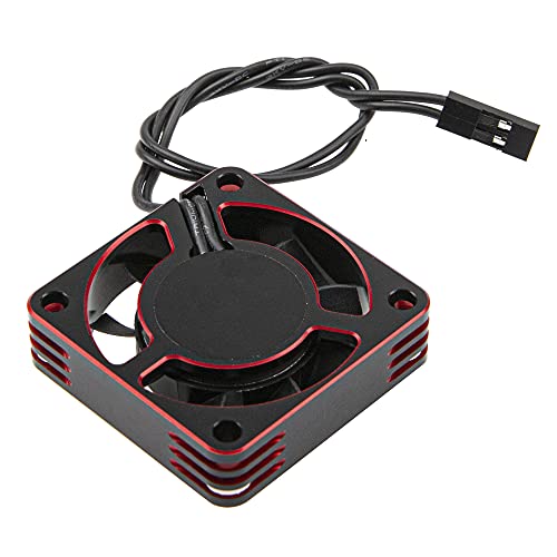 ShareGoo Alloy Brushless Motor ESC Cooling Fan Heatsink 18000RPM 40x40mm JST Plug for 1/8 1/10 1/12 RC Car 540 550 Brushless Motor,4010 (Black-Red) - color: Black-Red