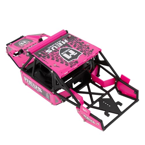 MEUS RACING Mantis24 Body with Roll Cage for Axial 1/24 SCX24 RC Crawler (Pink) - color: Pink