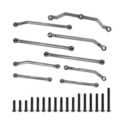 High Clearance Links Set Aluminum Steering Linkage for TRX4M Upgrades Parts 1/18 RC Crawler Car-Navy Blue - color: Titanium