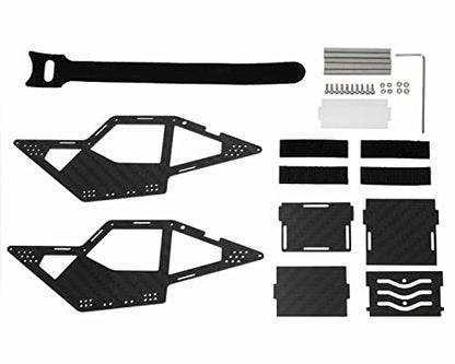MEUS Racing SCX24 LCG Chassis Carbon Fiber Frame for Axial SCX24 C10 JLU Bronco 1/24 RC Crawler Upgrades Parts, Black