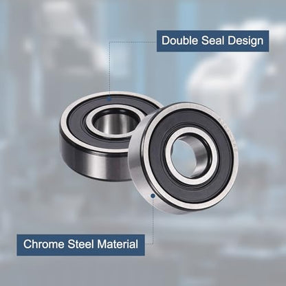uxcell 5 Pack 606 ZZ Deep Groove Ball Bearings, 6x17x6mm Chrome Steel Double Shield Bearing for Electric Motor, Home Appliances, Garden Machinery, (ABEC5) - size: 606 ZZ