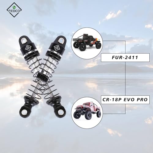CR18P Shocks 59MM Aluminium Oil-Filled Shock Absorber With Spring | Long Travel Shocks For HobbyPlus CR18P EVO PRO Furitek Upgrade Parts 1/18 RC Crawler