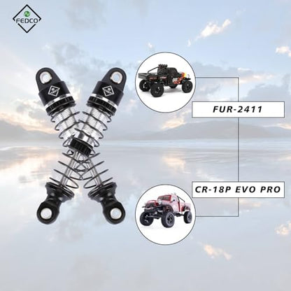 CR18P Shocks 59MM Aluminium Oil-Filled Shock Absorber With Spring | Long Travel Shocks For HobbyPlus CR18P EVO PRO Furitek Upgrade Parts 1/18 RC Crawler
