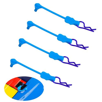 8PCS TGCWENG Universal RC Body Clips w/Pull Tabs Car Clips R Clips for All 1/10 1/12 Scale TRX4 Losi HPI Arrma Kyosho Himoto RC Car Truck Crawler Body Shell Upgrades (1.2mm Purple Clips+Blue Pull) - color: Blue Clips+Blue Pull