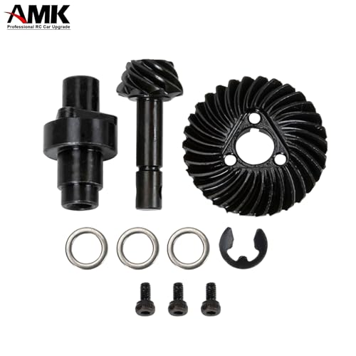 AMK 2 Sets Metal SCX10 III Bevel Gear, Ring Pinion Gear Set, 8T-24T 1/10 Capra Differential Axle Gears for RC Crawler Axial SCX10 Upgrades AR44 AR45 F9 (8T-24T) - size: 8T-24T