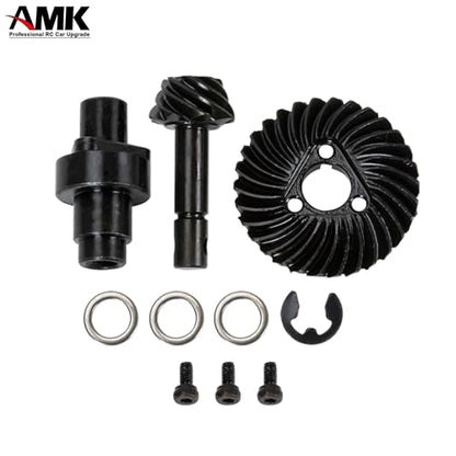 AMK 2 Sets Metal SCX10 III Bevel Gear, Ring Pinion Gear Set, 8T-24T 1/10 Capra Differential Axle Gears for RC Crawler Axial SCX10 Upgrades AR44 AR45 F9 (8T-24T) - size: 8T-24T