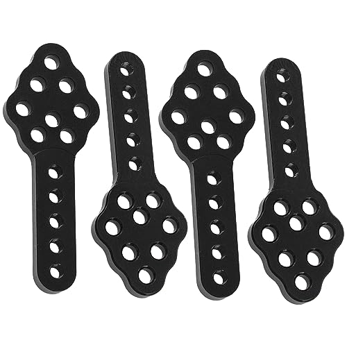4Pcs Metal RC Car Shock Absorber Mount Adjustable Height Angle Stand Compatible with Axial SCX10 90046 D90 D110 SCX10III 1/10 RC Crawler (Black) - color: Black