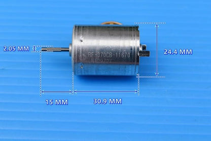 Mini 370 Motor DC 12V-24V 6000RPM 24mm Precious Metal Brush Splined Shaft for Toy Car Door Window Actuator Engine